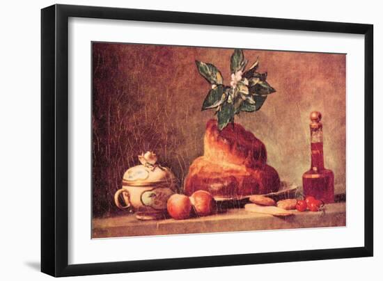 Still Life with Brioche-Jean-Baptiste Simeon Chardin-Framed Art Print