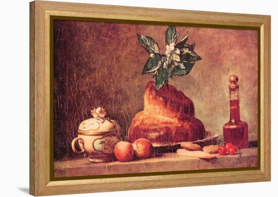 Still Life with Brioche-Jean-Baptiste Simeon Chardin-Framed Stretched Canvas