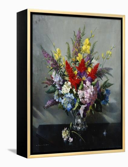 Still Life with Buddleia, Hydrangea and Clematis-Vernon Ward-Framed Premier Image Canvas