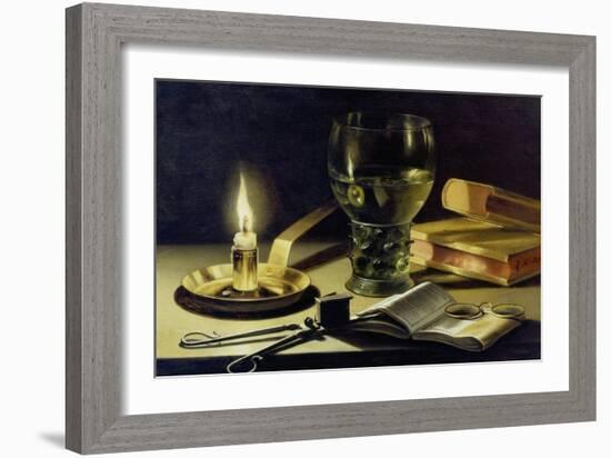 Still-Life with Burning Candle, 1627-Pieter Claesz-Framed Giclee Print