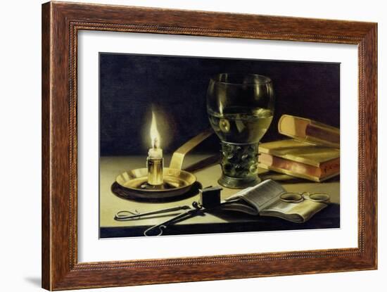 Still-Life with Burning Candle, 1627-Pieter Claesz-Framed Giclee Print