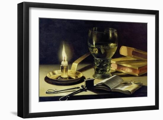 Still-Life with Burning Candle, 1627-Pieter Claesz-Framed Giclee Print