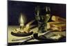 Still-Life with Burning Candle, 1627-Pieter Claesz-Mounted Giclee Print