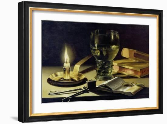 Still-Life with Burning Candle, 1627-Pieter Claesz-Framed Giclee Print