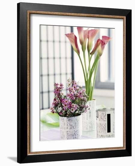 Still Life with Calla Lily and Geraldton Wax Flowers-Alena Hrbkova-Framed Photographic Print