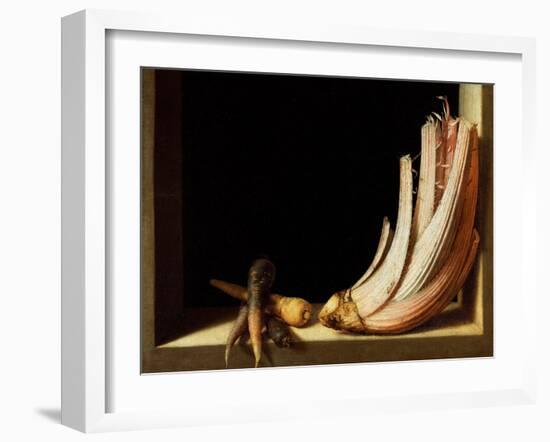 Still Life with Cardoon and Parsnips, 1604-Juan Sanchez Cotan-Framed Giclee Print