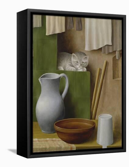 Still Life with Cat, 1923-Georg Schrimpf-Framed Premier Image Canvas