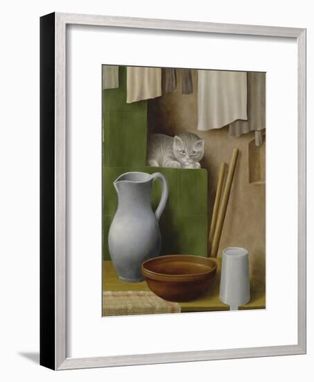 Still Life with Cat, 1923-Georg Schrimpf-Framed Giclee Print