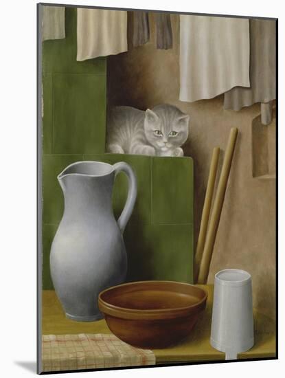 Still Life with Cat, 1923-Georg Schrimpf-Mounted Giclee Print