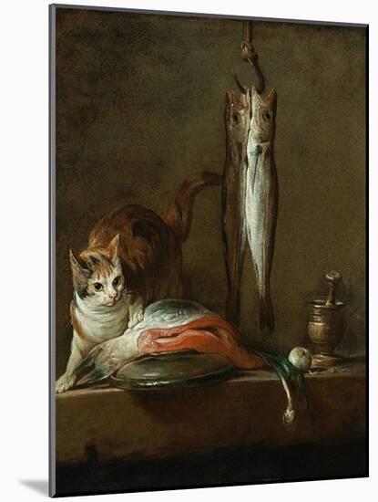 Still Life with Cat and Fish-Jean-Baptiste Simeon Chardin-Mounted Giclee Print