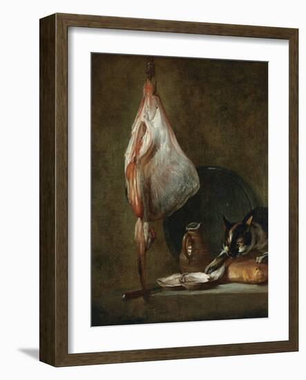 Still Life with Cat and Rayfish-Jean-Baptiste Simeon Chardin-Framed Giclee Print