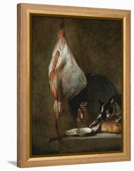 Still Life with Cat and Rayfish-Jean-Baptiste Simeon Chardin-Framed Premier Image Canvas