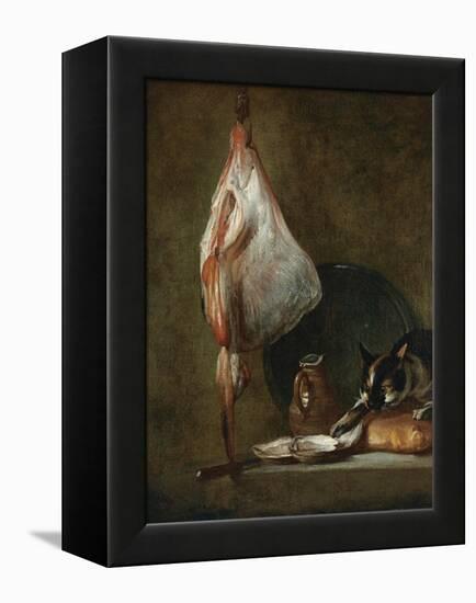 Still Life with Cat and Rayfish-Jean-Baptiste Simeon Chardin-Framed Premier Image Canvas