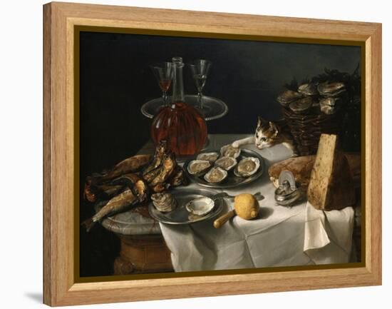 Still Life with Cat-Alexandre-Francois Desportes-Framed Premier Image Canvas