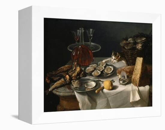 Still Life with Cat-Alexandre-Francois Desportes-Framed Premier Image Canvas