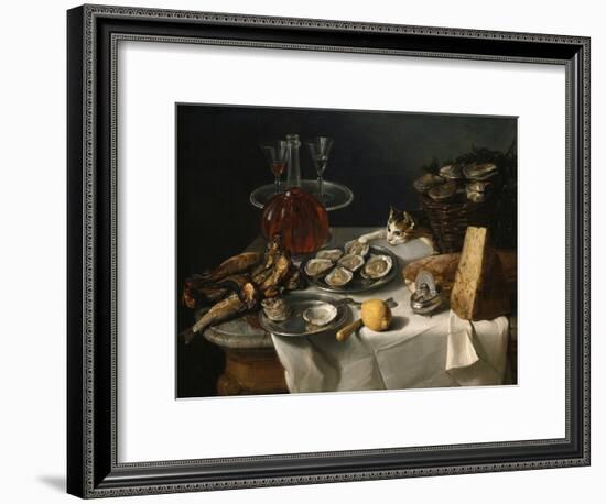 Still Life with Cat-Alexandre-Francois Desportes-Framed Giclee Print