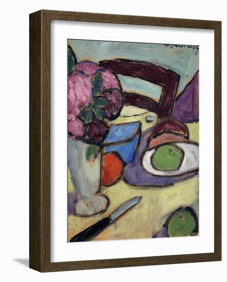 Still Life with Chair and Bouquet; Stilleben Mit Stuhl Und Blumenstrasse, 1906-Alexej Von Jawlensky-Framed Giclee Print