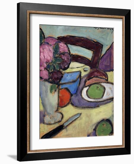 Still Life with Chair and Bouquet; Stilleben Mit Stuhl Und Blumenstrasse, 1906-Alexej Von Jawlensky-Framed Giclee Print