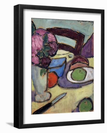 Still Life with Chair and Bouquet; Stilleben Mit Stuhl Und Blumenstrasse, 1906-Alexej Von Jawlensky-Framed Giclee Print