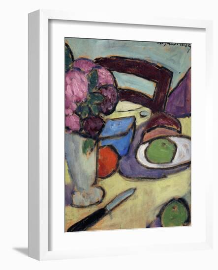 Still Life with Chair and Bouquet; Stilleben Mit Stuhl Und Blumenstrasse, 1906-Alexej Von Jawlensky-Framed Giclee Print