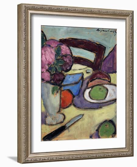 Still life with Chair and Bouquet-Alexej Von Jawlensky-Framed Giclee Print