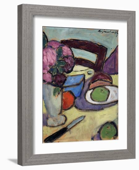 Still life with Chair and Bouquet-Alexej Von Jawlensky-Framed Giclee Print