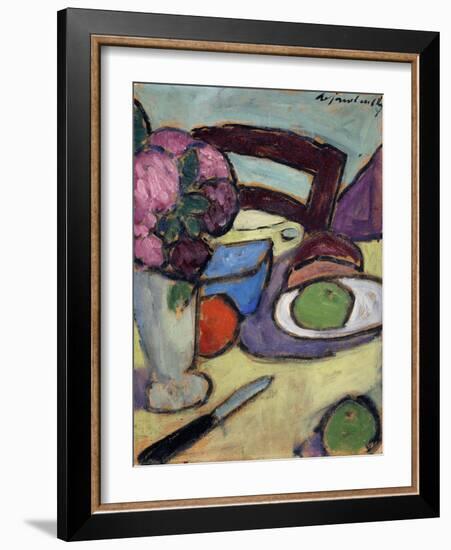 Still life with Chair and Bouquet-Alexej Von Jawlensky-Framed Giclee Print