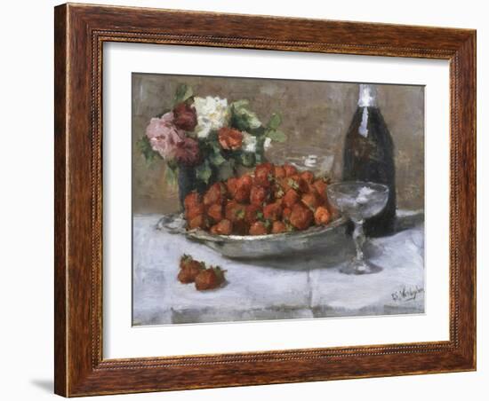 Still Life with Champagne and Strawberries-Isidor Verheyden-Framed Giclee Print