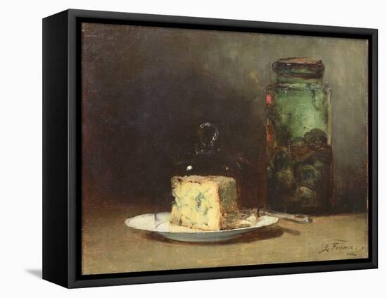 Still Life with Cheese (Oil on Canvas)-Guillaume Romain Fouace-Framed Premier Image Canvas