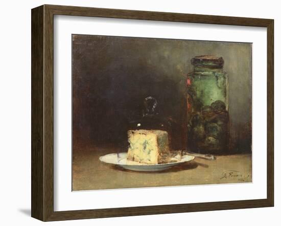 Still Life with Cheese (Oil on Canvas)-Guillaume Romain Fouace-Framed Giclee Print