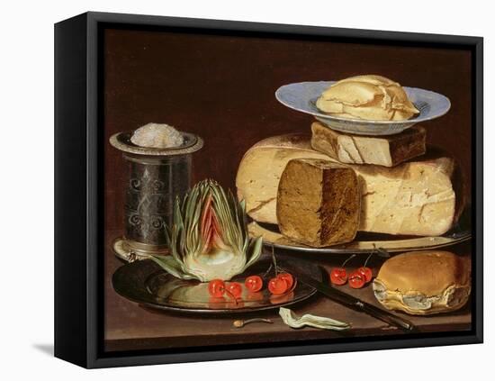 Still Life With Cheeses, Artichoke, And Cherries-Clara Peeters-Framed Premier Image Canvas