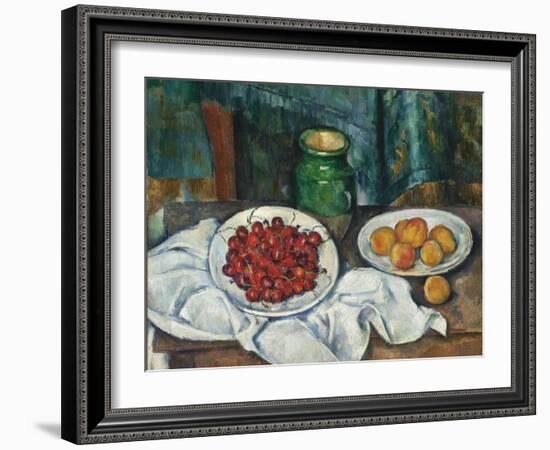 Still Life with Cherries and Peaches, 1885-1887-Paul Cézanne-Framed Giclee Print