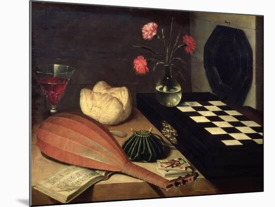 Still Life with Chess-Board, 1630-Lubin Baugin-Mounted Giclee Print