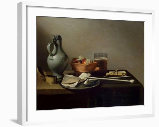 Still Life with Clay Pipes, 1636-Pieter Claesz-Framed Giclee Print