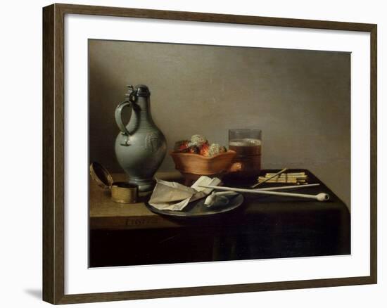 Still Life with Clay Pipes, 1636-Pieter Claesz-Framed Giclee Print