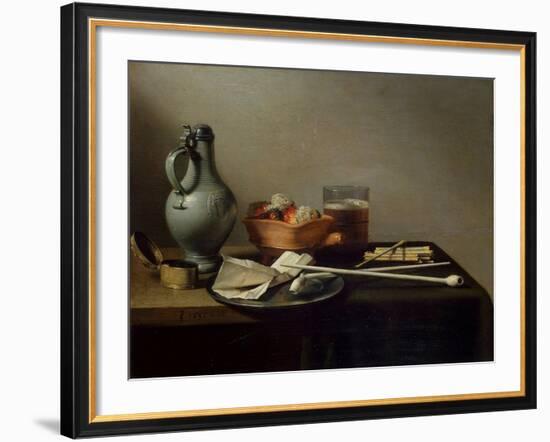 Still Life with Clay Pipes, 1636-Pieter Claesz-Framed Giclee Print