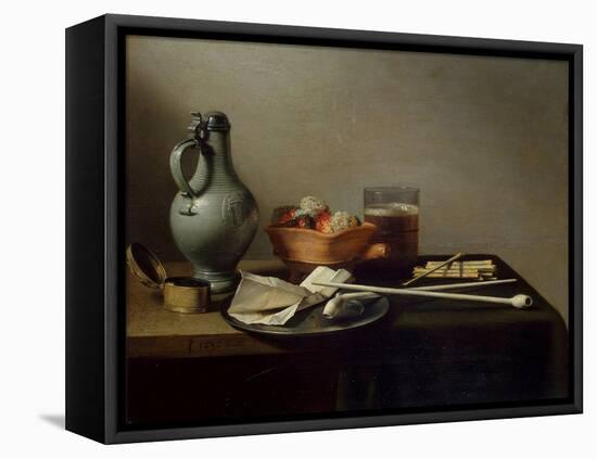 Still Life with Clay Pipes, 1636-Pieter Claesz-Framed Premier Image Canvas