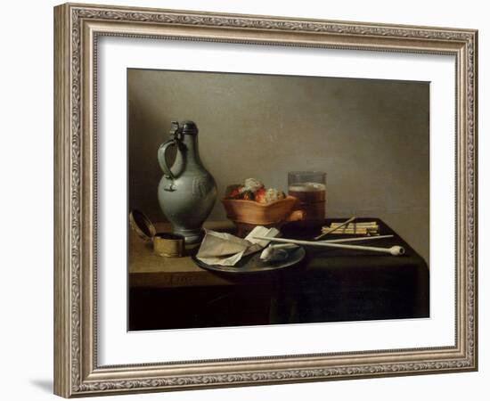 Still Life with Clay Pipes, 1636-Pieter Claesz-Framed Giclee Print