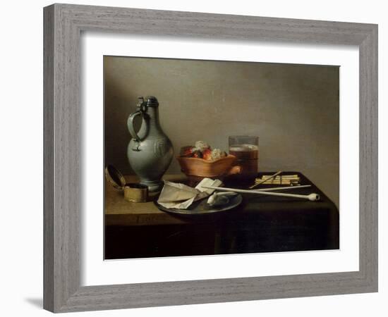 Still Life with Clay Pipes, 1636-Pieter Claesz-Framed Giclee Print