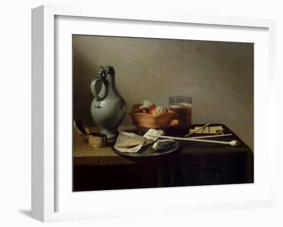 Still Life with Clay Pipes, 1636-Pieter Claesz-Framed Giclee Print