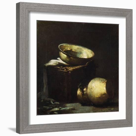 Still Life with Copper Pots and Black Fish-Soren Emil Carlsen-Framed Giclee Print