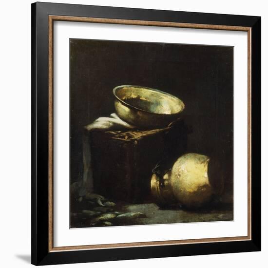 Still Life with Copper Pots and Black Fish-Soren Emil Carlsen-Framed Giclee Print