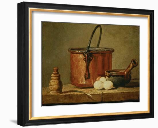 Still Life with Copper Vessel-Jean-Baptiste Simeon Chardin-Framed Giclee Print