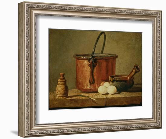 Still Life with Copper Vessel-Jean-Baptiste Simeon Chardin-Framed Premium Giclee Print