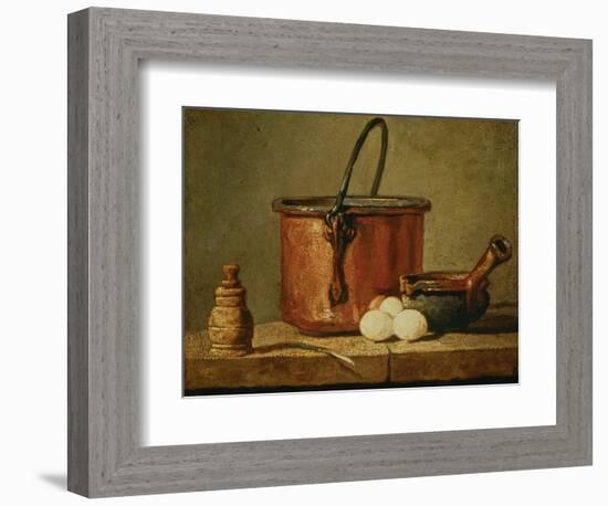 Still Life with Copper Vessel-Jean-Baptiste Simeon Chardin-Framed Premium Giclee Print