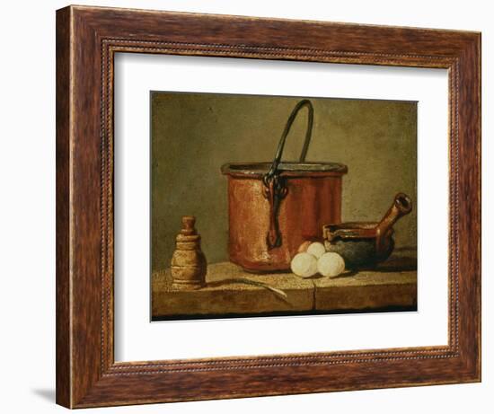 Still Life with Copper Vessel-Jean-Baptiste Simeon Chardin-Framed Premium Giclee Print