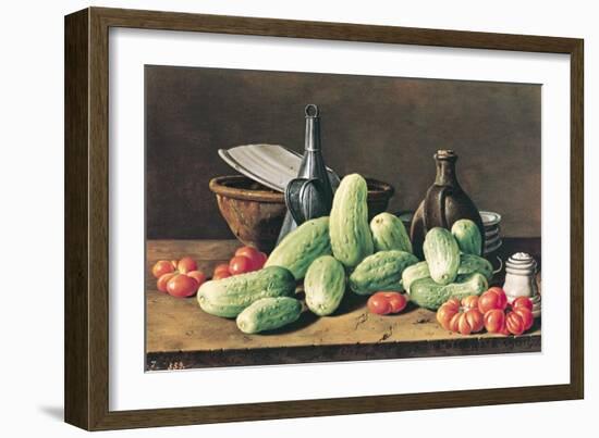 Still Life with Cucumbers and Tomatoes-Luis Egidio Melendez-Framed Giclee Print