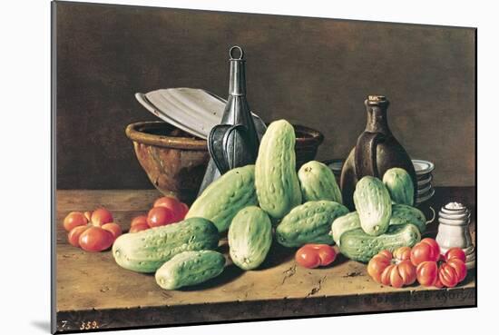Still Life with Cucumbers and Tomatoes-Luis Egidio Melendez-Mounted Giclee Print
