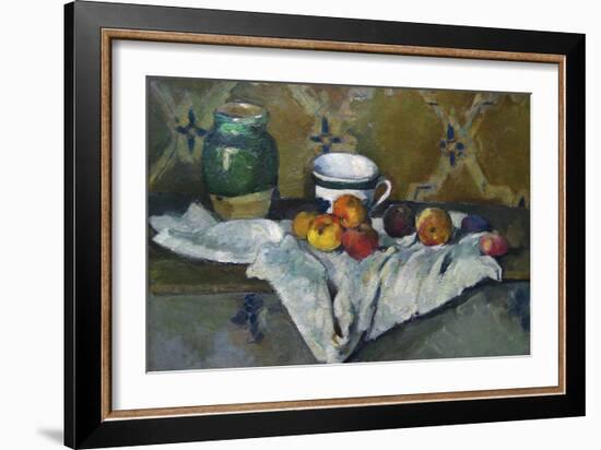 Still Life with Cup, Jar and Apples-Paul Cézanne-Framed Art Print