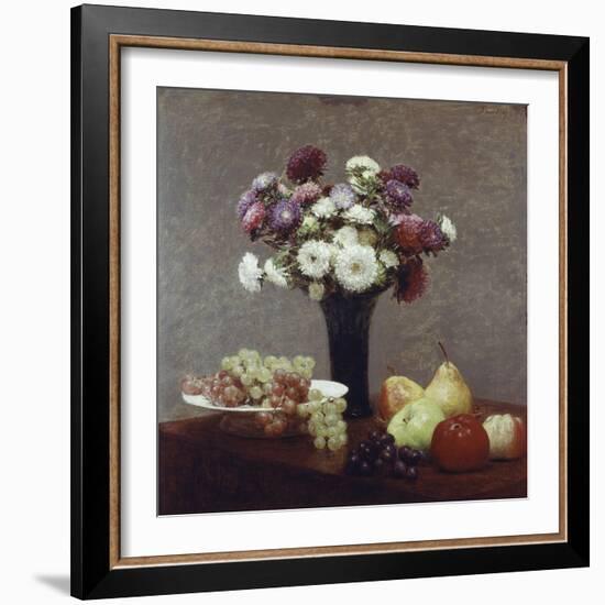 Still Life with Dahlias and Fruit-Henri Fantin-Latour-Framed Giclee Print